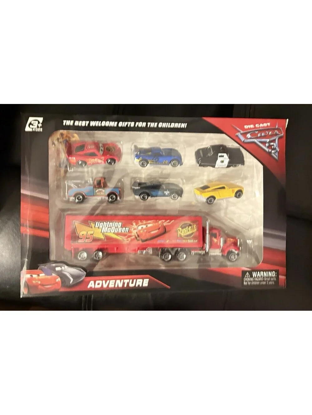 7PCS Disney Pixar Cars Lightning McQueen Jackson Storm Mack Truck Diecast USA
